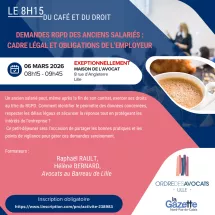 Petit déjeuner : "Demandes RGPD des anciens salariés : cadre légal et obligations de l’employeur"