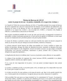 Tous les Barreaux français, aux côtés du Conseil National des Barreaux et de la Conférence des Bâtonniers, se mobilisent contre le projet de loi relatif à « la justice criminelle et le respect des victimes ».